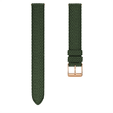 August Berg MORRIS & CO FENNEL Rose Gold Strawberry Thief Green Perlon 30mm