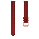 August Berg Morris & Co Pimpernel Rose Gold Crimson Perlon 30mm