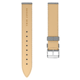 August Berg Serenity Nordic Granite Silver with Rose Gold crown Perlon 32mm
