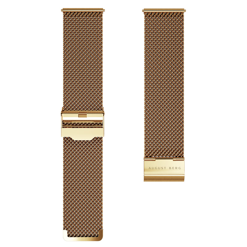 August Berg SERENITY SHINE Gold Classic Eye Gold Mesh 40mm