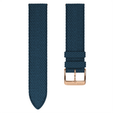 August Berg Morris & Co Pimpernel Rose Gold Indigo Perlon 38mm