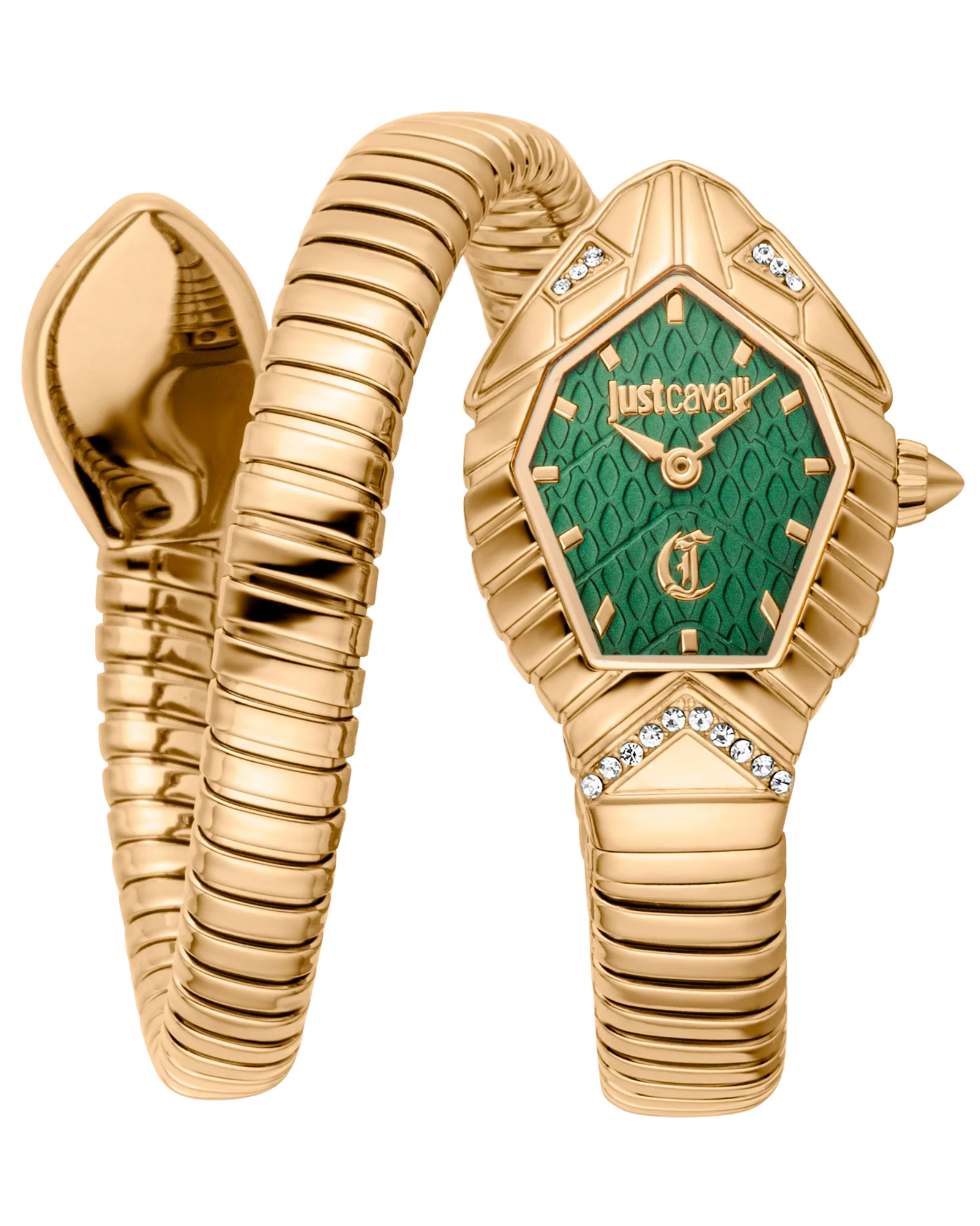 Just Cavalli Signature Snake Speranza - Yellow Gold Green – Klassy