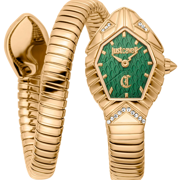 Just Cavalli Signature Snake Speranza - Yellow Gold Green – Klassy