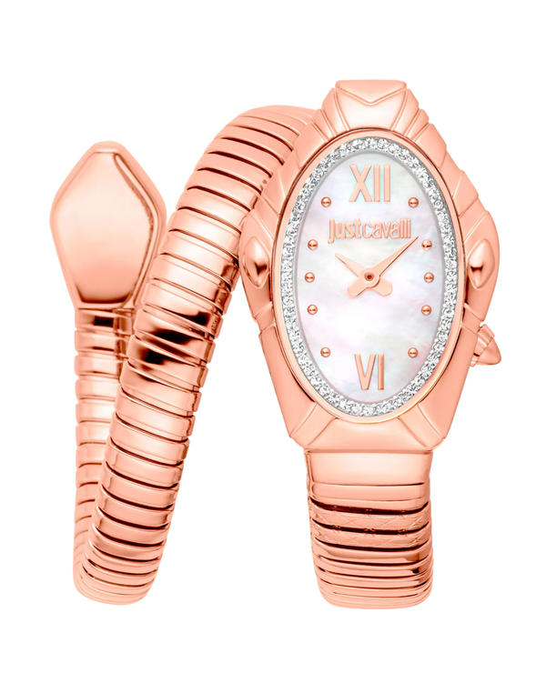 Just Cavalli Signature Snake Lirica - Rose Gold MOP