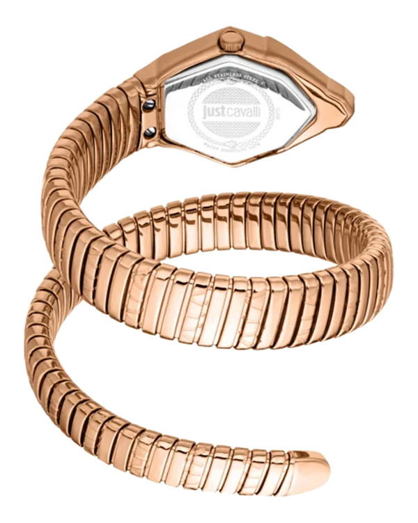 Just Cavalli Signature Snake Gemma - Rose Gold Blue