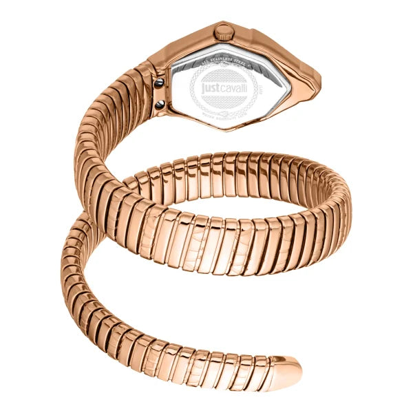 Just Cavalli Signature Snake Gemma - Rose Gold Blue