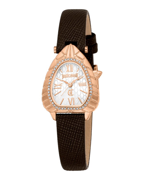 Just Cavalli Animalier Perla Leather Brown - Rose Gold