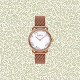 August Berg MORRIS & CO. PETITE Pure Rose Gold Love is Enough 26mm | Rose Gold Mesh
