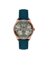 August Berg Morris & Co Pimpernel Rose Gold Indigo Perlon 30mm