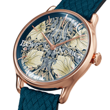 August Berg Morris & Co Pimpernel Rose Gold Indigo Perlon 30mm