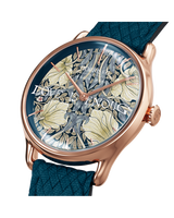 August Berg Morris & Co Pimpernel Rose Gold Indigo Perlon 30mm