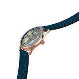 August Berg Morris & Co Pimpernel Rose Gold Indigo Perlon 30mm
