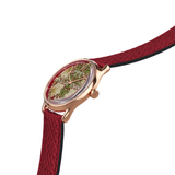August Berg Morris & Co Pimpernel Rose Gold Crimson Perlon 30mm