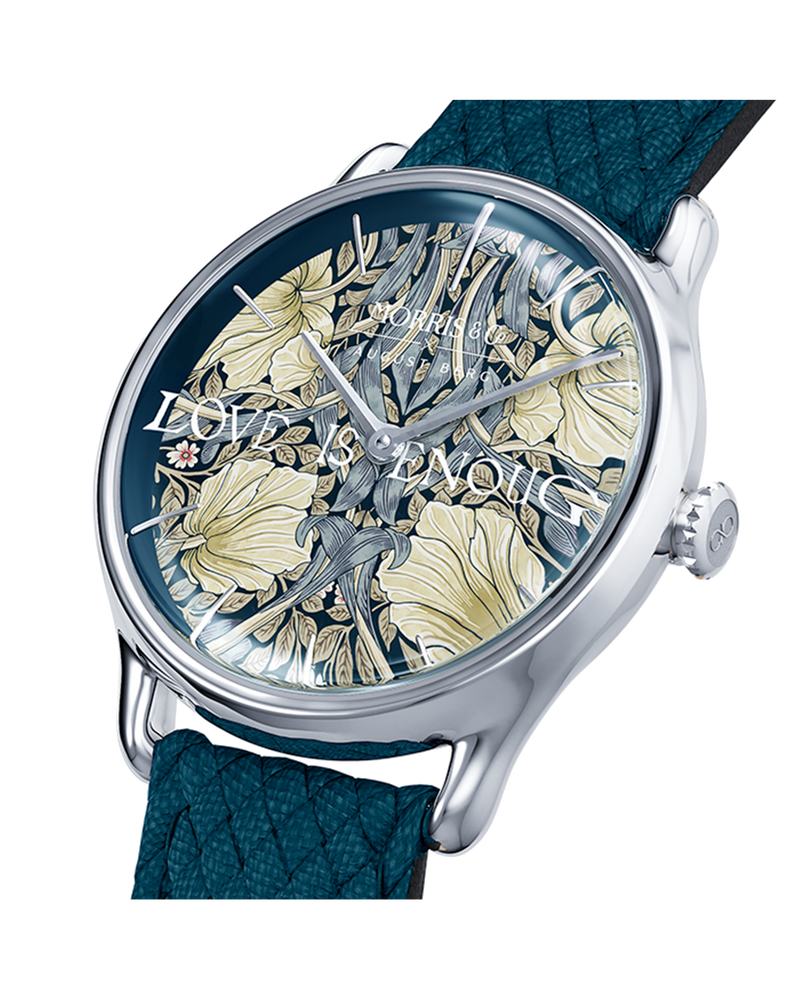 August Berg MORRIS & CO INDIGO Silver Pimpernel Indigo Perlon 30mm