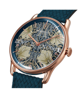 August Berg Morris & Co Pimpernel Rose Gold Indigo Perlon 38mm
