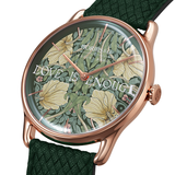 August Berg Morris & Co Pimpernel Rose Gold Fennel Perlon 38mm