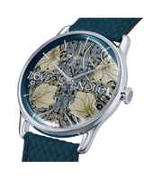 August Berg Morris & Co Pimpernel Silver Indigo Perlon 38mm