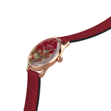 August Berg MORRIS & CO CRIMSON Rose Gold Strawberry Thief Red Perlon 30mm