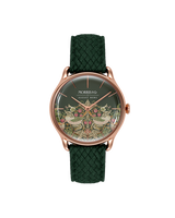 August Berg MORRIS & CO FENNEL Rose Gold Strawberry Thief Green Perlon 30mm