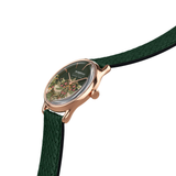 August Berg MORRIS & CO FENNEL Rose Gold Strawberry Thief Green Perlon 30mm