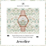 August Berg MORRIS & CO Simply Strawberry Thief Cochineal Pink 30mm - Leather - Rose Gold