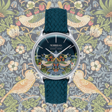 August Berg MORRIS & CO INDIGO Silver Strawberry Thief Indigo Perlon 30mm