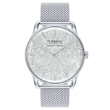 August Berg Morris & Co Strawberry Thief Silver  Mesh 38mm