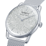 August Berg Morris & Co Strawberry Thief Silver  Mesh 38mm