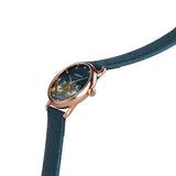 August Berg MORRIS & CO. PETITE Indigo Rose Gold Strawberry Thief | Indigo Embossed Leather 26mm