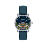 August Berg MORRIS & CO. PETITE Indigo Silver Strawberry Thief | Indigo Embossed Leather 26mm