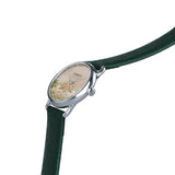 August Berg MORRIS & CO. PETITE Fennel  Silver Pink Dial Strawberry Thief | Dark Fennel Embossed Leather 26mm
