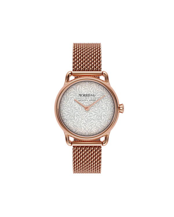 August Berg Morris & Co Willow Boughs Rose Gold Perlon 26mm