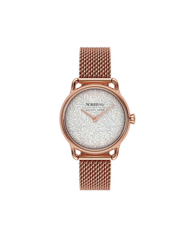 August Berg Morris & Co Willow Boughs Rose Gold Perlon 26mm