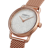 August Berg Morris & Co Willow Boughs Rose Gold Perlon 26mm