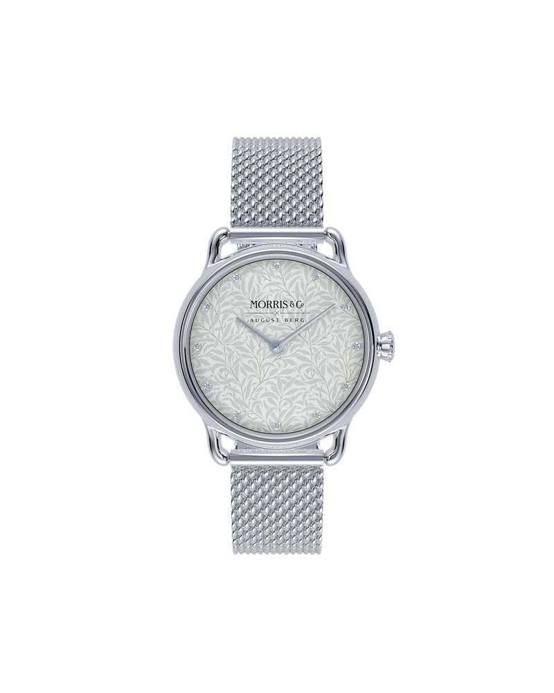 August Berg Morris & Co Willow Boughs Silver Mesh 26mm