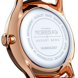 August Berg Morris & Co Pimpernel Rose Gold Crimson Perlon 30mm
