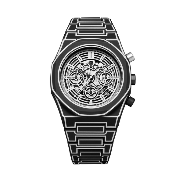 D1 MILANO PHBJ14 Black Sketch Polychrono 40.5 mm