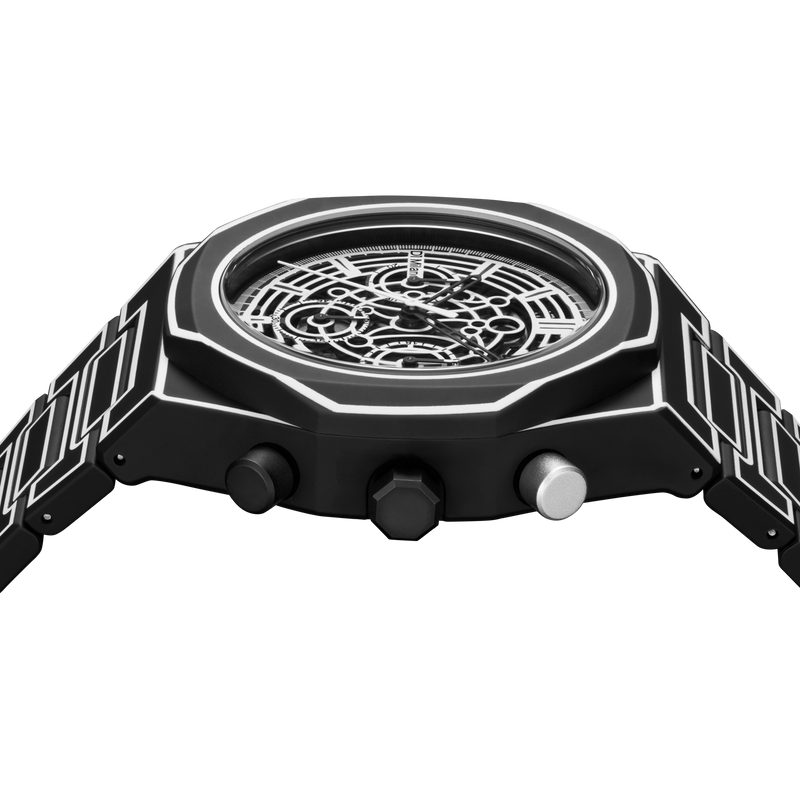 D1 MILANO PHBJ14 Black Sketch Polychrono 40.5 mm