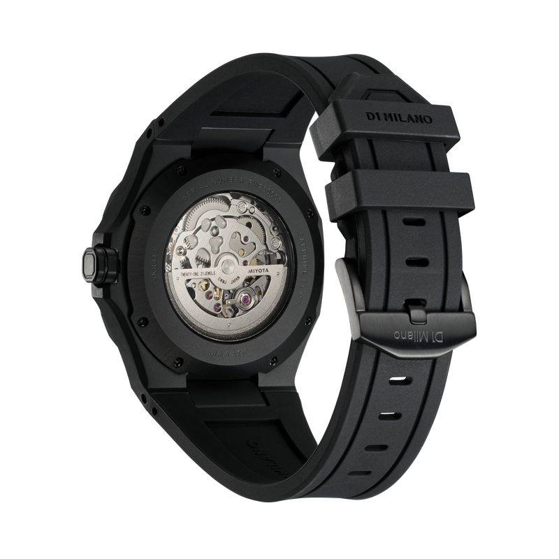 D1 MILANO SKRJ17 Jet Black Skeleton Rubber 41.5 mm