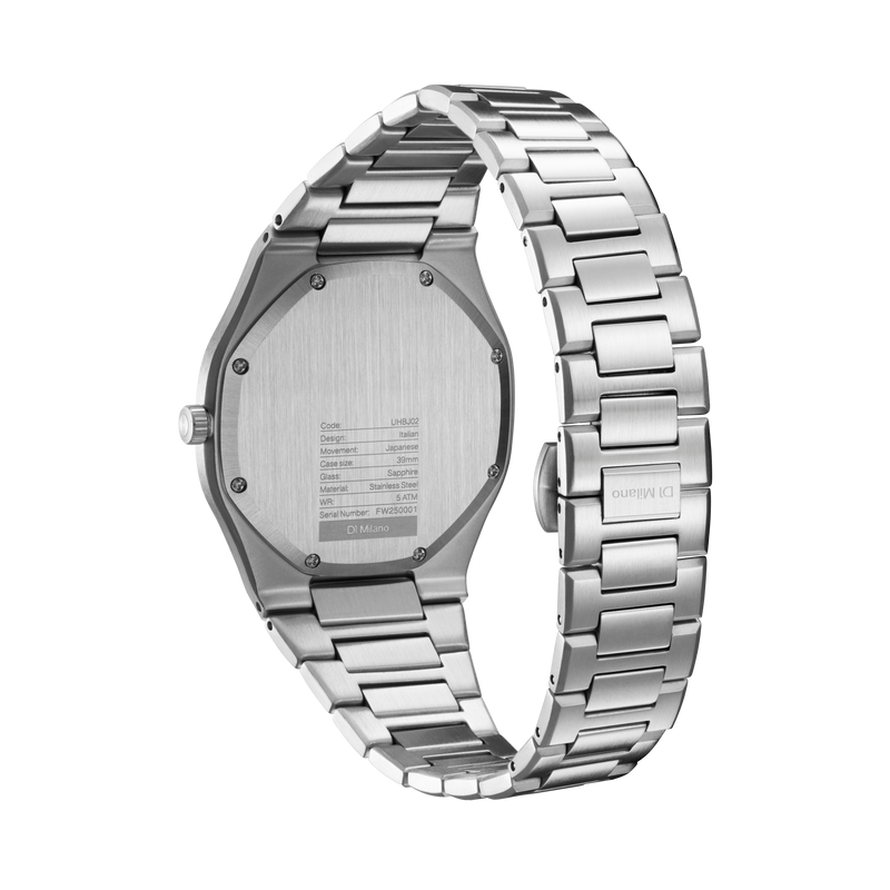 D1 MILANO UHBJ02 Groovy Silver Ultra Thin 39 mm