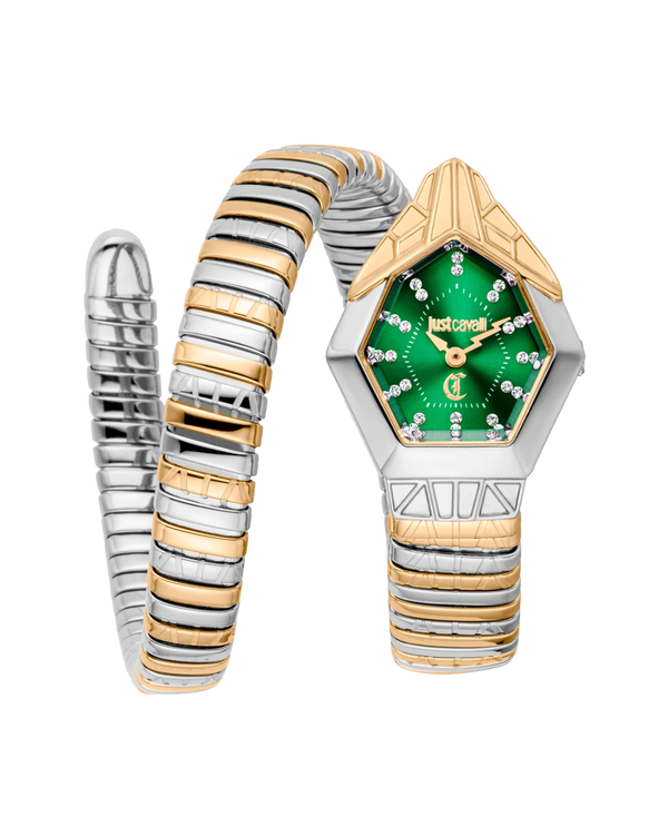 Just Cavalli Signature Snake Gemma - Two Tones YG Green