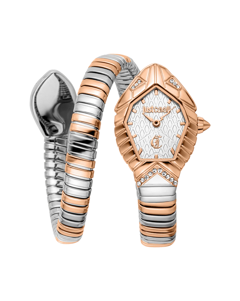 Just Cavalli Signature Snake Speranza - Silver Rose Gold