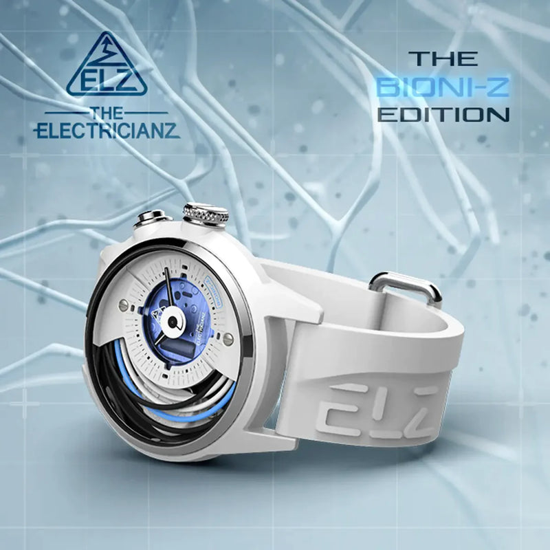 Bionic Watch Electricianz The Bionic Z White Rubber 42mm – Klassy Watches