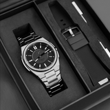 Zinvo Rival Gunmetal, Gunmetal watch for men, watch for men, Gunmetal Watch, men watch, Grow in The Dark Index and Hands Dial watch, Grow in The Dark Index and Hands Dial watch for men, Bracelet watch, Rubber Watch, Stainless Steel Strap, Premium silicone Strap, Black Rubber Strap.