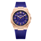 Zinvo Rival Galaxy, Rose Gold watch for men, watch for men, Rose Gold Watch, men watch, Grow in The Dark Index and Hands Dial watch, Grow in The Dark Index and Hands Dial watch for men, Bracelet watch, Rubber Watch, Stainless Steel Strap, Premium silicone Strap, Blue Rubber Strap.