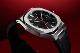 Silver watch for men, Automatic watch, Silver watch, men watch, black dial watch, black dial watch for men, D1 Milano