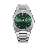 Silver watch for men, Automatic watch, Silver watch, men watch, green dial watch, green dial watch for men, D1 Milano