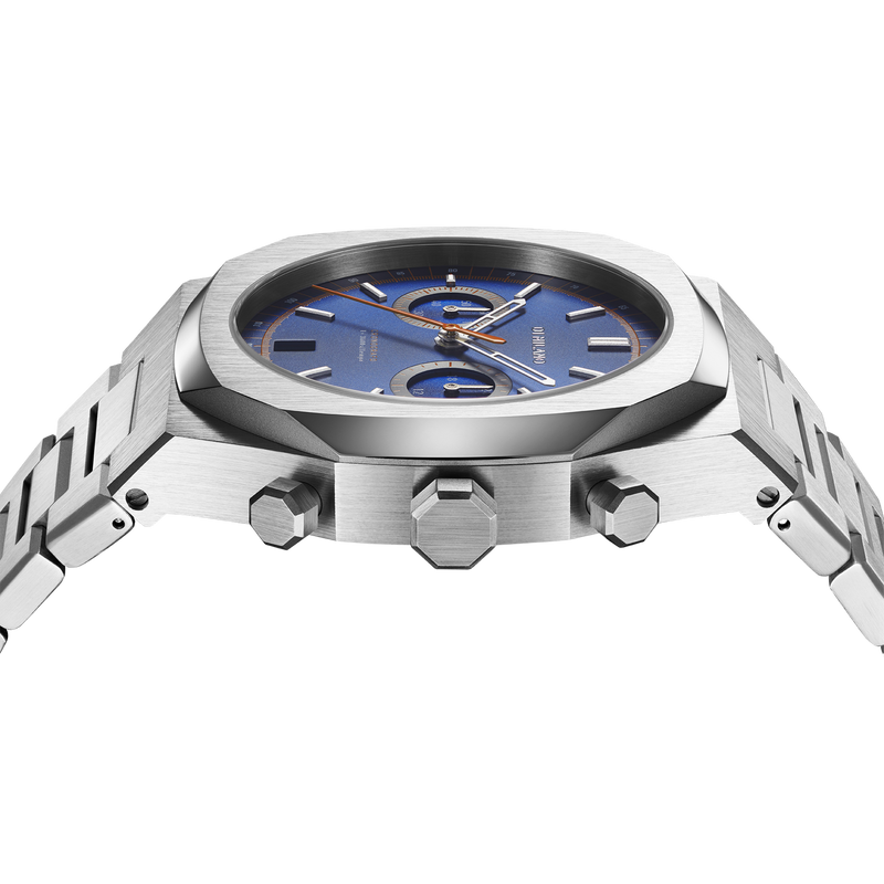Silver watch for men, watch for men, Silver watch, men watch, blue dial watch, blue dial watch for men, D1 Milano