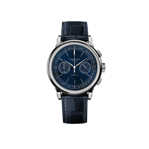 Corniche Heritage Chronograph Stainless Steel with Blue Dial