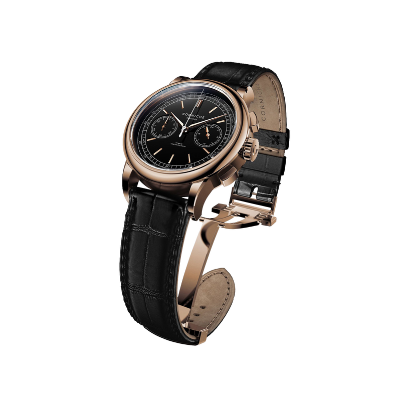 Corniche Heritage Chronograph Rose Gold with Black Dial